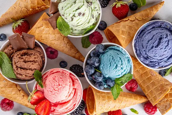 المواد الصلبة اللبنية في تصنيع الآيس كريم